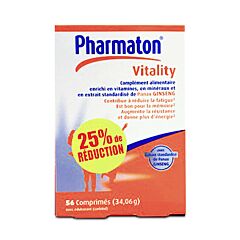 Pharmaton Vitality 56 Comprimés PROMO -25%