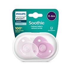 Philips Avent Soothie Tétine Fille - 0-6M - 2 Pièces