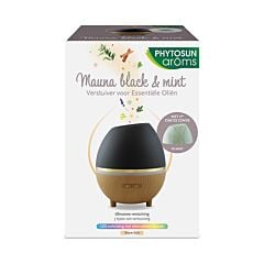 Phytosun Mauna Black & Mint Diffuseur dHuiles Essentielles par Ultrasons - 2 Couvercles - 1 Pièce