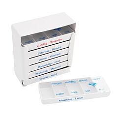 Pill Organizer Pilulier 7 Jours avec Couvercle Coulissant 1 Pièce