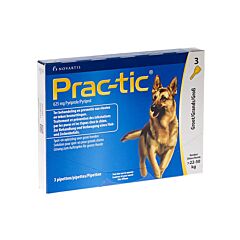 Prac-tic Spot-O Anti-Puces & Anti-Tiques Grands Chiens 22-50kg 3 Pipettes