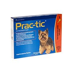 Prac-tic Spot-on Zeer Kleine Hond 2-4,5kg Anti-Vlooien/Teken 3 Pipetten