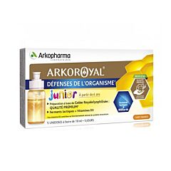 Arkopharma ArkoRoyal Gelée Royale + Probiotiques Junior Défenses de lOrganisme 5 Unidoses x 10ml