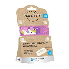 Parakito Kids/ Teens Anti-Muggen Armband Unicorne + 2 Navullingen