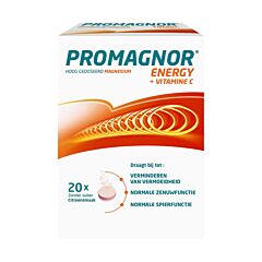 Promagnor Energy + Vitamine C Magnésium Hautement Dosé Goût Citron 20 Comprimés Effervescents