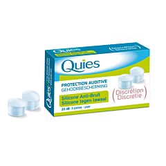 Quies Protection Auditive Silicone Anti-Bruit Discrétion 20dB 3 Paires