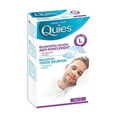 Quies Bandelettes Nasales Anti-Ronflement - Taille L - 24 Pièces