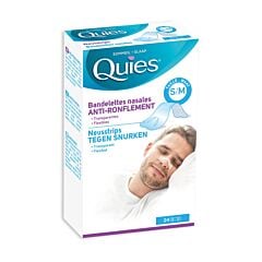 Quies Bandelettes Nasales Anti-Ronflement - Taille S/M - 24 Pièces