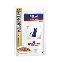 Royal Canin Veterinary Diet Renal au Boeuf Feline Chat 85g