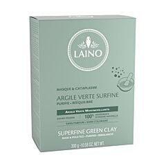 Laino Masque & Cataplasme Argile Verte Surfine Peaux Mixtes à Grasses Sachet Poudre 300g