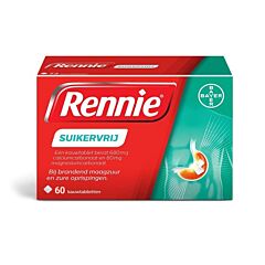 Rennie Mint Zonder Suiker - 60 Kauwtabletten