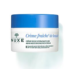 Nuxe Crème Fraîche de Beauté Crème Riche Hydratante 48h Peaux Sèches Pot 50ml