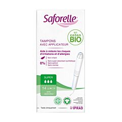 Saforelle Coton Protect Tampons avec Applicateurs Super 14 Pièces