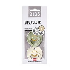 Bibs Sucettes 0-6m Sage/Ivory 2 Pièces