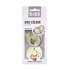 Bibs Sucettes +18m Sage/Ivory 2 Pièces