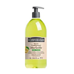 Le Comptoir du Bain Savon Traditionnel de Marseille Citron-Menthe Flacon Pompe 1L