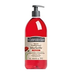 Le Comptoir du Bain Savon Traditionnel de Marseille Coquelicot Flacon Pompe 1L