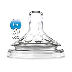 Philips Avent Natural Zuigspeen 3M+ -  Gemiddelde Stroomsnelheid - 2 Stuks 