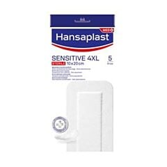 Hansaplast Sensitive 4XL 10cmx20cm 5 Pansements Extra-Doux Stériles