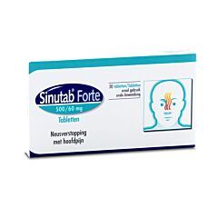 Sinutab Forte 500mg/60mg 20 Comprimés