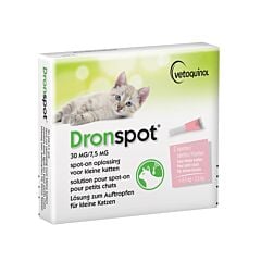 Dronspot 30mg/7,5mg Solution Spot-On Vermifuge Petits Chats 0,5 à 2,5kg 2 Pipettes