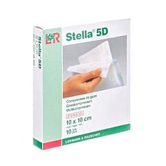 Stella 5D Compresses de Gaze Stériles 10x10cm 10 Pièces