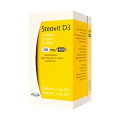 Steovit D3 Citron Calcium + Vitamine D3 500mg/400Ui 180 Comprimés à Croquer