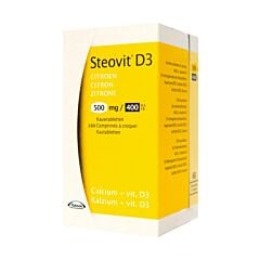 Steovit D3 Citron Calcium + Vitamine D3 500mg/400Ui 180 Comprimés à Croquer