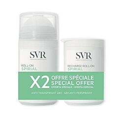 SVR Spirial Deo Roll-on - 48h Anti-Transpirant - 50ml + Recharge 50ml