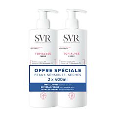 SVR Topialyse Crème Soin Nourrissant Anti-Dessèchement 2x400ml Promo 2ème à -40%
