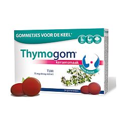 Thymogom Gommes pour la Gorge Goût Cerise Sans Sucre 24 Pièces