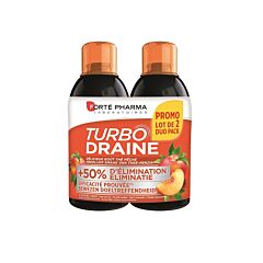 Forté Pharma TurboDraine Thé Vert Pêche Flacon PROMO Duo 2x500ml