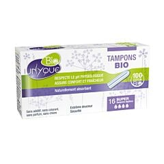 Unyque Bio Tampons Bio - Super Sans Applicateur - 16 Pièces