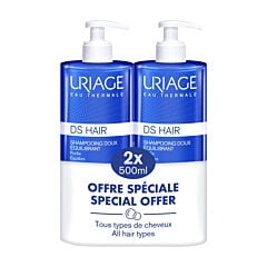 Uriage DS Hair Zachte Evenwichtsherstellende Shampoo Promo 2x500ml