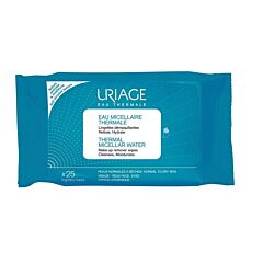 Uriage Eau Micellaire Thermale Peaux Normales-Sèches 25 Lingettes Nettoyantes et Démaquillantes