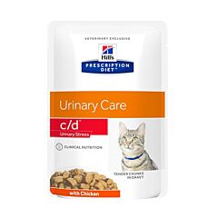 Hill's Prescription Diet Feline Urinary Care Stress c/d au Poulet 12x85g