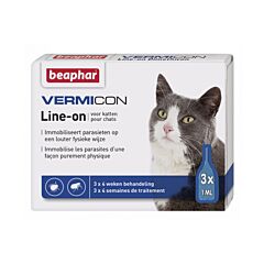 Beaphar Vermicon Line-On Chats 3 Pipettes x 1ml