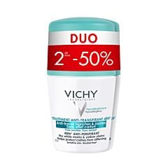 Vichy Dédorant Anti-Transpirant 48h Anti-Traces Jaunes et Blanches Roll-On PROMO Duo 2x50ml