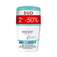 Vichy Deodorant Roller Anti-Witte en Gele Vlekken 48u Promo Duo 2e -50% 2x50ml