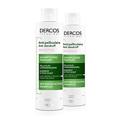 Vichy Dercos Shampooing Anti-Pelliculaire Cuir Chevelu Sensible Flacon PROMO DUO 2ème à -50% - 2x200ml