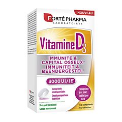 Forté Pharma Vitamine D3 3000UI Goût Mentholé 60 Comprimés Orodispersibles