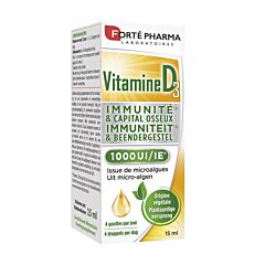 Forté Pharma Vitamine D3 Immunité & Capital Osseux 1000UI Flacon 15ml