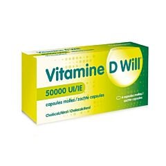 Vitamine D Will 50000IE 4 Zachte Capsules