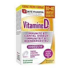 Forté Pharma Vitamine D3 3000UI 80 + 40 Smelttabletten GRATIS