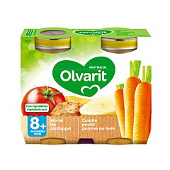 Olvarit Maaltijd Wortel/ Kip/ Aardappel 8M+ 2x200g