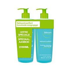 Bioderma Sébium Gel Moussant Flacon Pompe PROMO 2x500ml