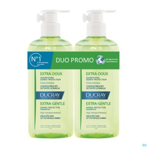 Ducray Extra-Doux Shampooing Dermo-Protecteur Cheveux Délicats Flacon Pompe PROMO DUO 2x400ml