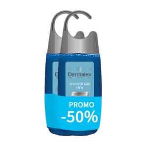 Dermalex Gel Douche Homme Peau Normale Flacon PROMO 2x250ml 2ème -50%