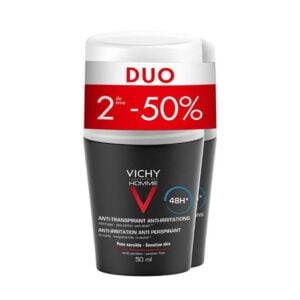 Vichy Homme Deodorant Roller 48u Gevoelige Huid Promo Duo 2e -50% 2x50ml