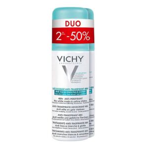 Vichy Déodorant Anti-Transpirant 48h Anti-Traces Jaunes et Blanches Spray PROMO Duo 2x125ml